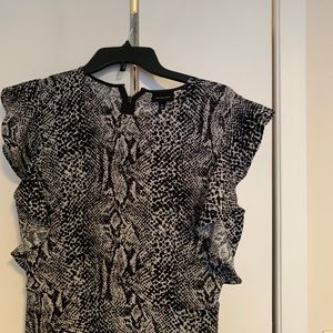 Black and white snakeskin print dress